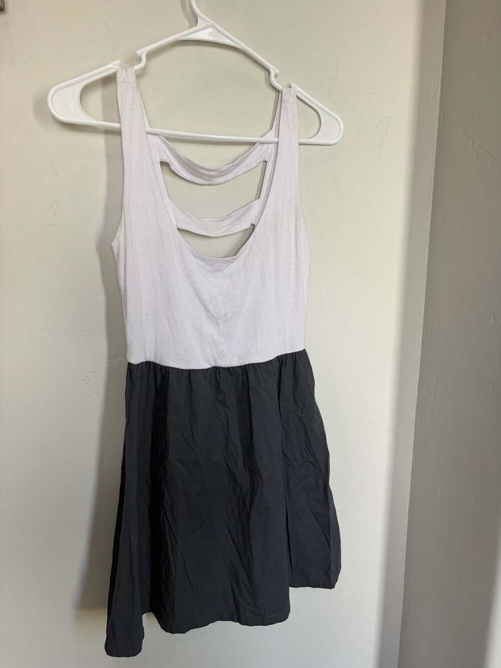 Be Bop White Tank and Black Skater Mini Dress‎ with Strappy Back Detail